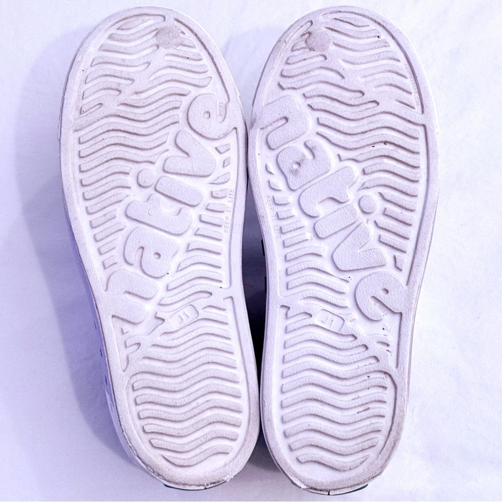 Native Shoes Jefferson Block Girls 1 Boys Juniors Shell White Sneakers Vegan - Picture 5 of 7